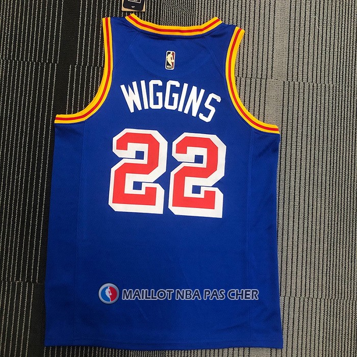 Maillot Golden State Warriors Andrew Wiggins NO 22 75th Anniversary Bleu